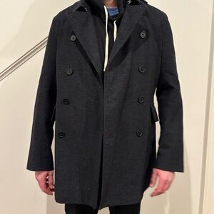 Paul Smith Men's Double-Breasted Dark Gray Coat